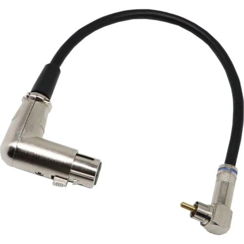 1ft 90° XLR Female To 90° RCA Male Stereo Plug Adapter Audio Cable For