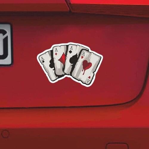 1Pcs 15.2CM*9.8CM Cartoon Playing Cards A Decal PVC Motorcycle Car Sticker