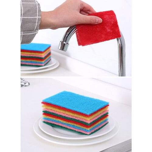10PCS Scouring Pad kitchen Microfiber Wash Cloth Highly efficient Cleaning Wipers Strong Decontamination Rags Dish Towels