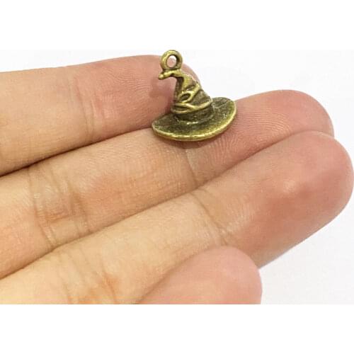 18pcs 3D Wizard Hat Connector,Charms Women Jewelry DIY Necklace Bracelet Key Chain Aesthetic Accessories Jewelry Making Supplies