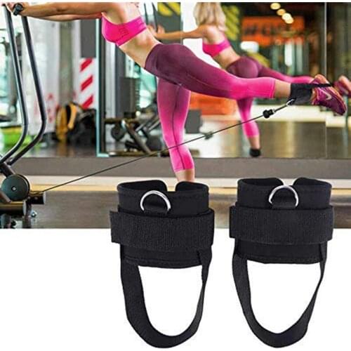 2 Pcs Adjustable Ankle Strap Soft D-Rings Ankle Cuffs For Gym Workouts Cable Machines Butt Leg Weights Exercises Gym Accessories