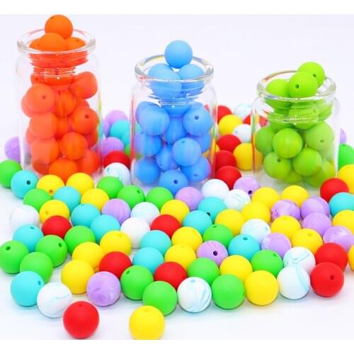 20PCS 15mm Silicone Softe Beads For Baby Teether Teething Chain Baby Infant Newborn Gift Chew Toys BPA Free Food Grade Silicone