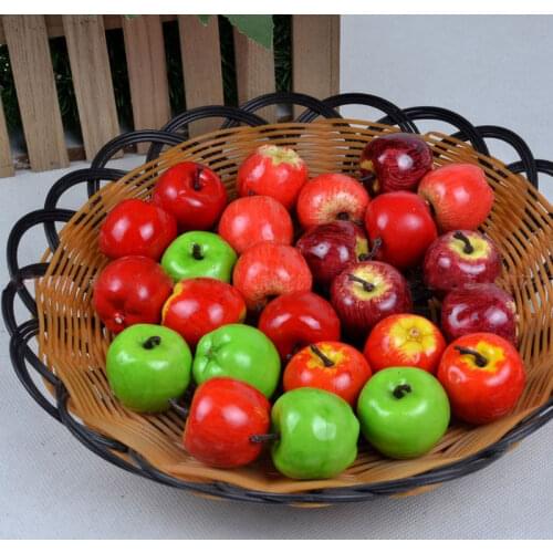 20Pcs Mini Artificial Super Small Apples Lifelike Realistic Cherry Fake Artificial Fruit Model Party Kitchen Wedding Decoration