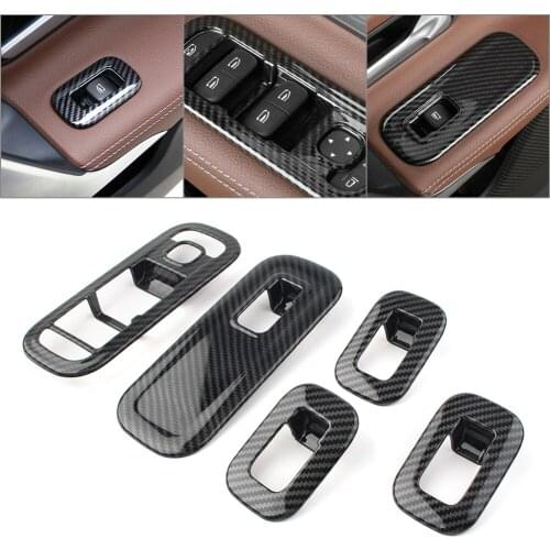 5Pcs Carbon Fiber Style Car Door Window Switch Cover Interior Moulding Trims For Mercedes Benz A-Class W177 A200 A220 A250 2019