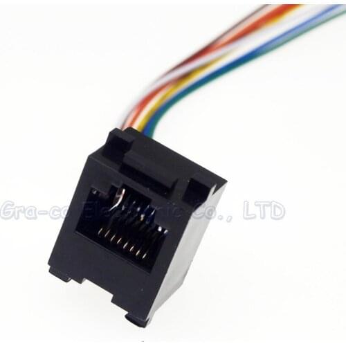 50pcs RJ45 8P8C Modular RJ45 Network Jack LAN Connector with cable 150mm