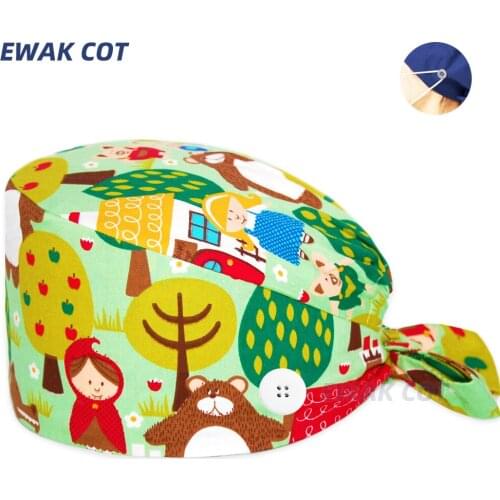 Nursing accessories cap pet laboratory shop hat women scrubs cap with buttons Dentaire chirurgie farmacia nutrix hat