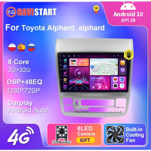 2 Din Car Multimedia For Toyota alphard 2002-2007 3gb RAM 32gb ROM Android 10 Auto GPS Navigation 4G WIFI Car Radio DSP Carplay