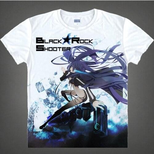 Black Rock Shooter T-shirts kawaii Japanese Anime t-shirt Manga Shirt Cute Cartoon Mato Kuroi Cosplay shirts 37166799598 tee 325