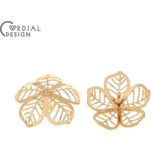 Cordial Design 100Pcs 18*18MM Jewelry Accessories/Hand Made/Charms/Flower Shape/Copper/DIY Pendant/Earring Findings & Components