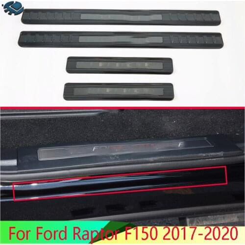 For Ford Raptor F150 2017-2020 Stainless Steel Ouside Door Sill Panel Scuff Plate Kick Step Trim Cover Protector