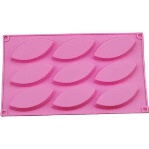 29.7*17CM Leaf 9 Hole Silica Gel Cake Mold Chocolate Mould Oven Microwave Oven Baking Tools E593