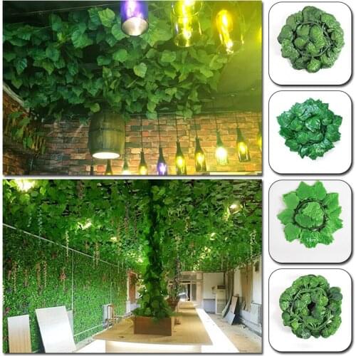 1pc Simulation Rattan Green Leaf Plant Rattan Home Decoration Artificial Grapevine Rose Rattan Wedding Party Garden Decoration