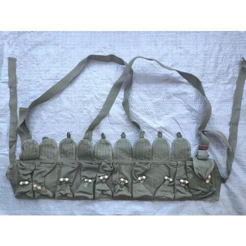 CHINESE ARMY SKS TYPE 56 SEMI AMMO CHEST RIG BANDOLIER POUCH GREEN COLLECTIBLES ORIGINAL Collection World Military Store
