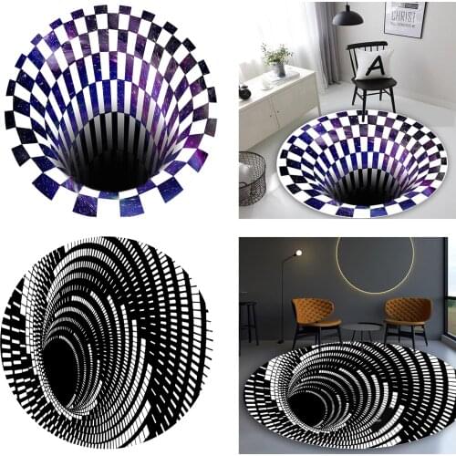 3d Print Carpet Living Room Floor Mat Non-slip Bedroom Geometric Illusion Office Coffee Table Rugs