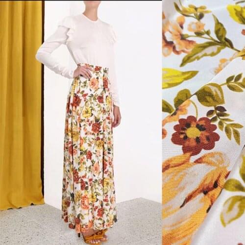 1 Meter Beautiful, Digitally Printed Silk Crepe De Chine Fabric, Wide Stretch Shirt Dress, Fabric