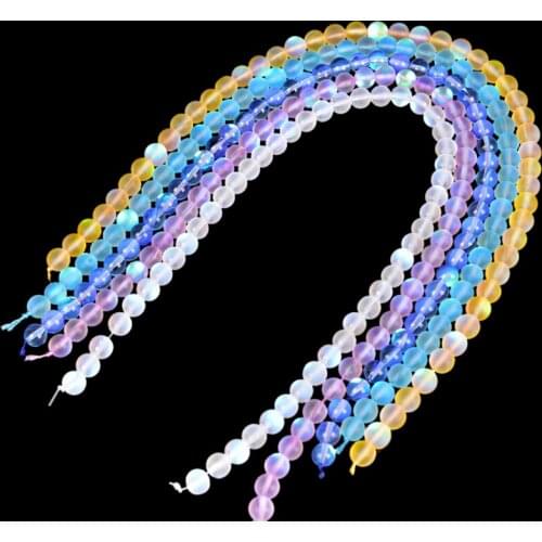 Natural Purple Aqua Aura Quartz Crystal Quartz 8MM Round Loose Beads Diy Bracelet Necklace Earing Jewelry Craft