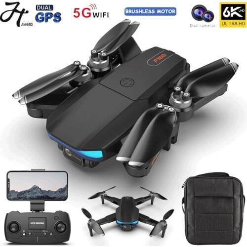 JINHENG Drone GPS 6k Profesional Brushless Motor 5G Quadcopter With Camera Dual HD FPV Foldable Drones WiFi RC Helicopter Gifts
