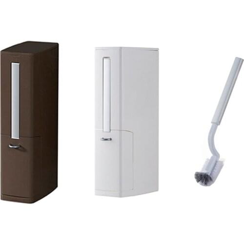 Plastic Trash Can Set Toilet Brush Waste Bin Dustbin Garbage Bag Dispenser GRSA889