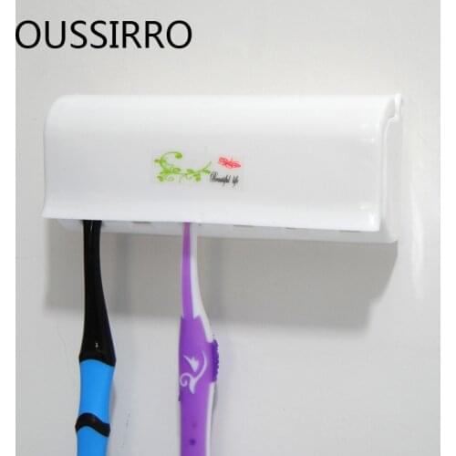 Wall Suction Tooth Brush Holder Wall Mount Stand Tool Toothbrush Holder Set Storage Orgainzer Container Box Bathroom Accessories