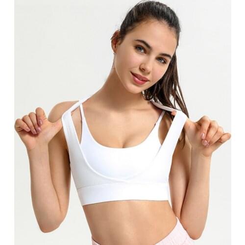 New Yoga Set Fitness Bra Sports Underwear Women Shockproof Running Gather Training Ribbed Yoga Vest Pants High-waist Trousers