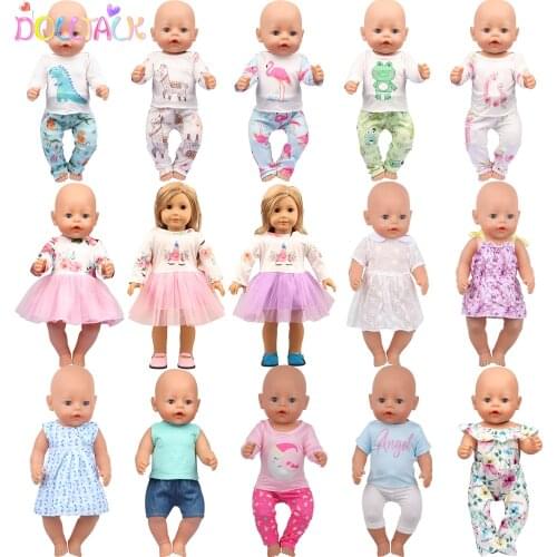 Baby Doll Clothes Unicorn Alpaca Horse Dress Skirt For 18 Inch American&43Cm Baby New Born Doll Reborn OG Girl Doll Best Gift