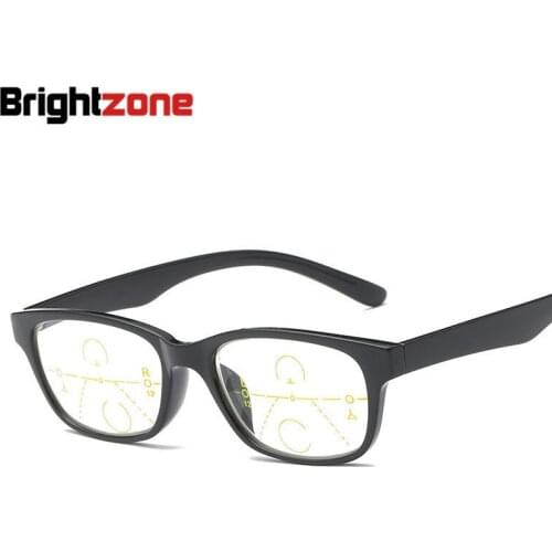 Brightzone TR90 Presbyopic Progressive Reading Men Round Vintage Multifocal Glasses Sight Magnifier Women Zoom Elderly Points