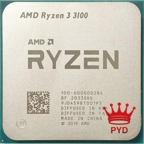 AMD Ryzen 3 3100 R3 3100 3.6 GHz Quad-Core Eight-Thread 65W CPU Processor L3=16M 100-000000184 Socket AM4