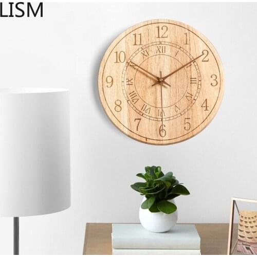 Nordic Wood Wall Clock Simple Creative Fashion Living Room Decoration Bedroom Japanese Modern Clocks Wall Home Decor Rustic 2021
