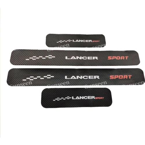 Carbon Fibre Texture Leather PU For Mitsubishi Lancer 10 3 9 Door sill Trim Pedal Auto Accessories styling Car Sticker Protector