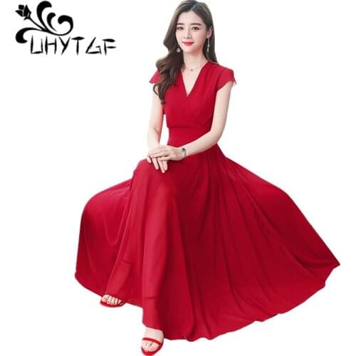 Летние шифоновые платья UHYTGF China At AliExpress