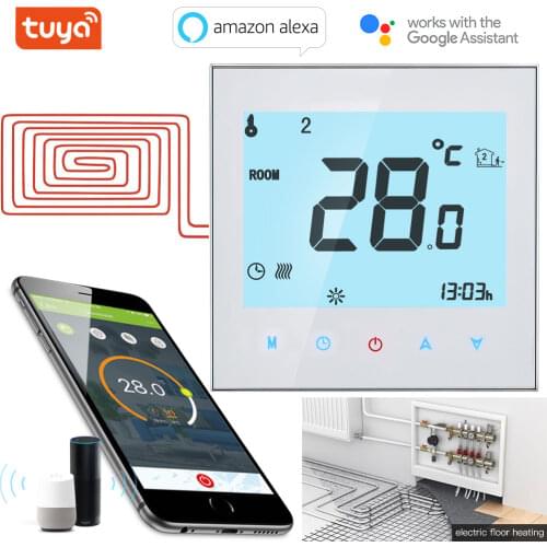 Smart Thermostat Wifi Temperature Controller Floor Water Heating/Electric Floor Heating/ Water/Gas Works with Alexa Google Home