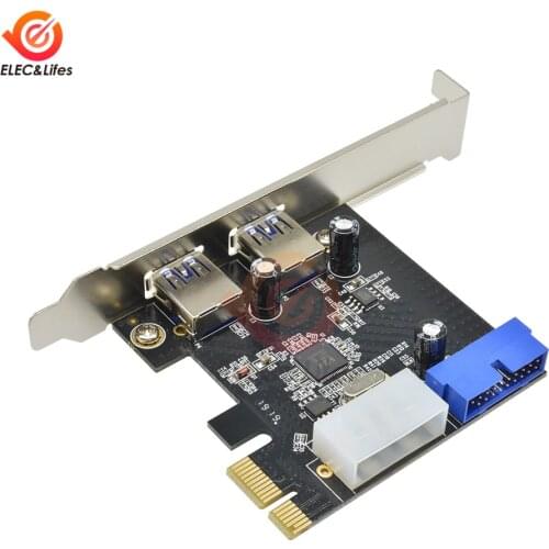 USB 3.0 PCI-E Expansion Card Adapter External 2 Ports PCI Express USB 3.0 Hub Internal with 4-Pin & 20 Pin Control card adapter