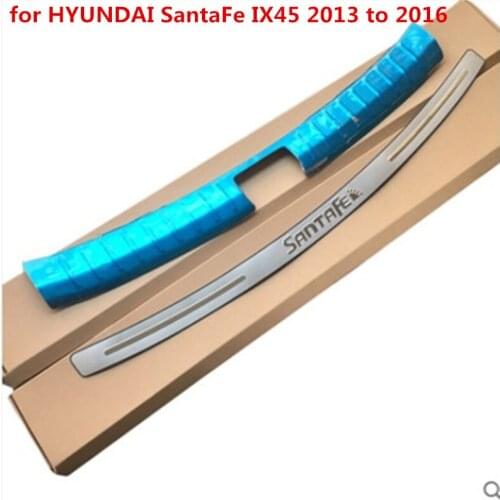 High quality stainless steel Rear Bumper Protector Sill Trunk Tread Plate Trim for HYUNDAI SantaFe IX45 2013 to 2016 Auto parts