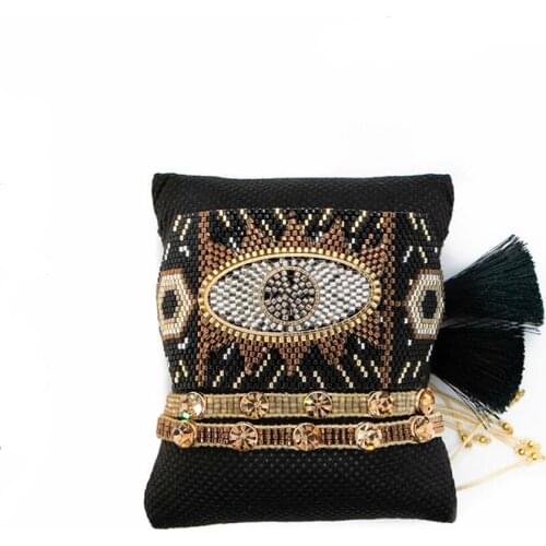 BLUESTAR Evil Eye Bracelet Fashion MIYUKI Bracelet For Women Jewelry Crystal Handmade Woven Loom Bead Armband