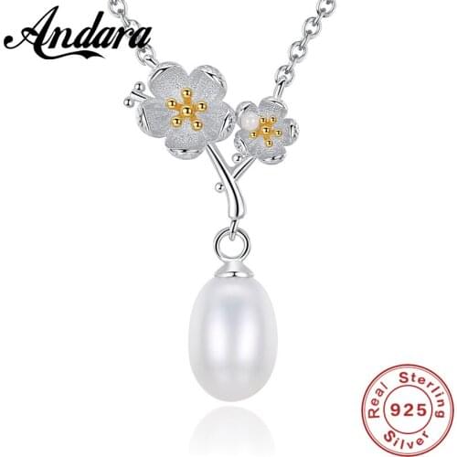 Real 925 Sterling Silver Fresh Clover Flower Pendant Necklace For Women Luxury Wedding Choker Necklaces