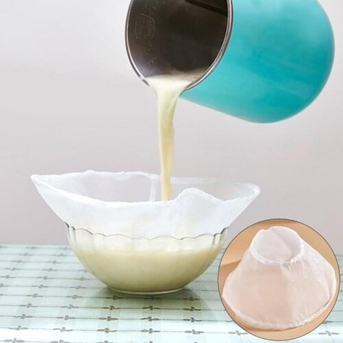 1pcs Reusable Fine Mesh Wine Strainer Juice Soy Milk Nut Milk Tea Nylon Filter Bag Bowl Shape Food Coffee Filter Kitchen Tools