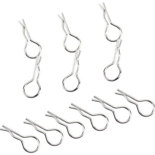 12Pcs Universal Stainless Steel Body Shell Clips Pin for 1/16 RC Model Car HSP Redcat HPI RC 1/10 Model Spare Parts