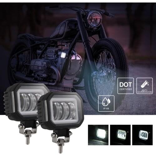 2PC 30W Motorcycle Spotlights White,4Inch Motorcycle Fog Light Lamp Motorcycle Headlight LED Auxiliary Lights 12V 24V