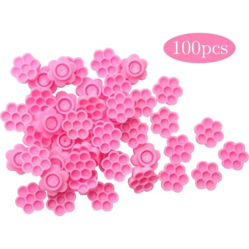 Wholesale 20 Bags Grafting Lash Delay Cup Tattoo Nail Lashes Glue Holder Blossom Eyelash Extension Makeup Tools 100 Pcs/Bag