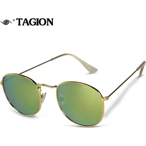 2020 TAGION Vintage Sunglasses Women Men Round Sunglass Steampunk Shades Retro Metal Frame Eyeglasses 3447