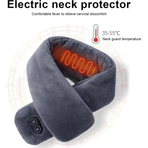 2021 USB Heated Winter Scarf Shawl Keep Warm Men Women Smart Heating Solid Color Vibration Massage Scarf Multiple Colors