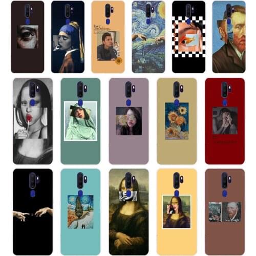 332FG Great art aesthetic van Gogh Mona Lisa gift Soft Silicone Tpu Cover phone Case for OPPO A5S A7 AX7 A5 A9 2020 Reslme C3