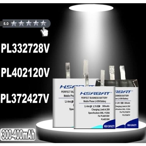 Top Brand 100% New 300~400mAh PL332728V PL402120V PL372427V Battery for Amazfit stratos 2 / For Amazfit bip A1608 Batteries