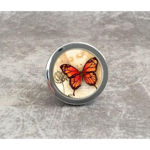 Butterfly Dresser Knob Silver Art Knobs DIY Cabinet Pulls Knobs / Kitchen Handle Knob Furniture Hardware