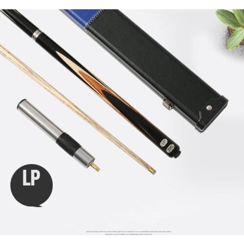 LP Billiar King Kong Snooker Cue 3/4 Split Snooker Cue 9.8mm Tip Professional Ashwood Shaft Ebony Butt with Aluminum Extension