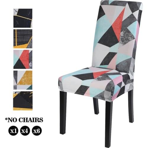 Chair Covers Stretch Dining Chairs Covers Spandex Elastic Printing Chair Slipcover Removable Anti-dirty Kitchen Seat Chair Seat