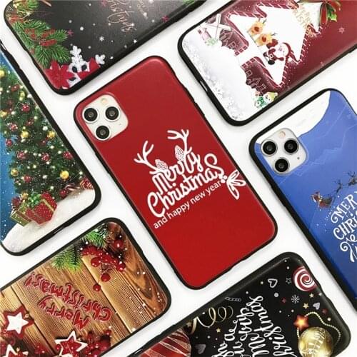 Christmas Gift Cartoon Case For iPhone 12 11 Pro Max X XR XS Max 6 6s 7 8 Plus 12Mini SE 2020 Soft TPU Cover For iPhone 13 Shell