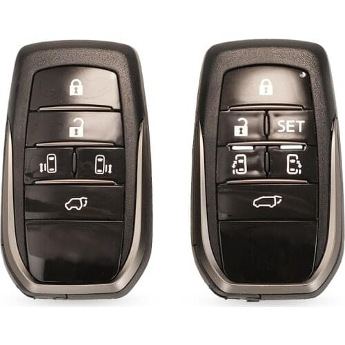 Jingyuqin Car Key Case For Toyota Vellfire Alphard 30 Series Previa Tarago 5/6 Button Smart Remote Fob Shell Emergency Key Blade