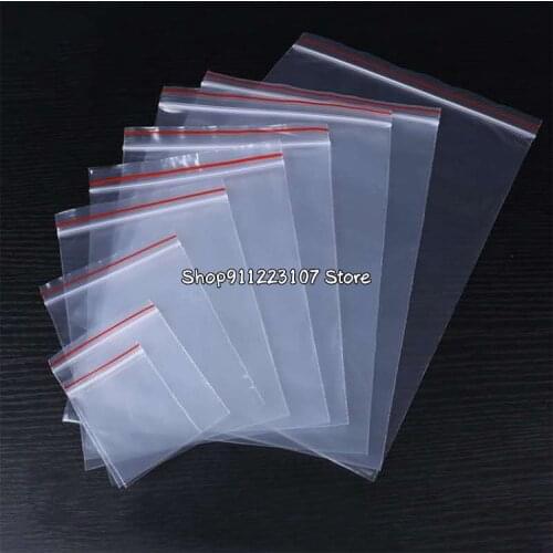 Cheap 100pcs/pack Jewelry Zip Lock Zip Zipped Lock Reclosable Plastic Poly Clear Bags Clear Packing Storage Bags Closure pockets