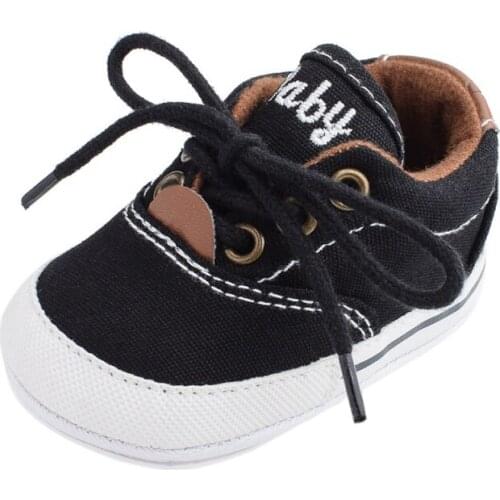 Baby Classic Solid Color Casual Canvas Shoes Lace-up Sneakers Soft-soled Infant Toddler Shoes 2021 Ins